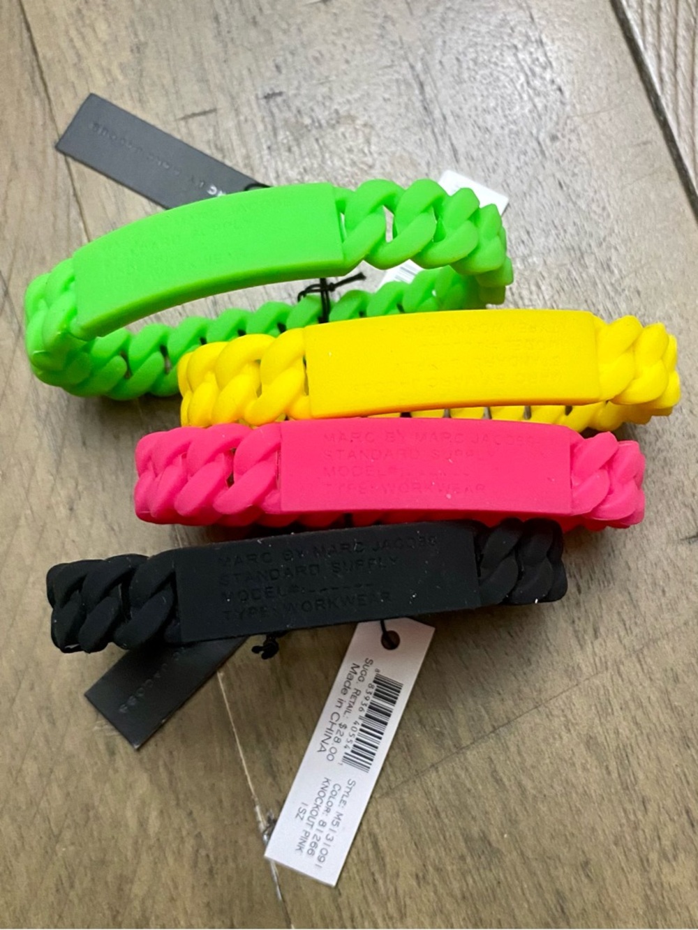 (4) Marc Jacobs Silicone Braided Bracelets NWT